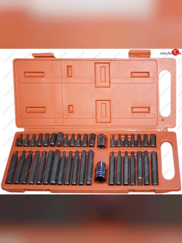 Набор бит 12 38 6-ти гранных HEX,TORX,SPLINE с держателями 40 предметов в кейсе АВТОДЕЛО АВТОДЕЛО 40640