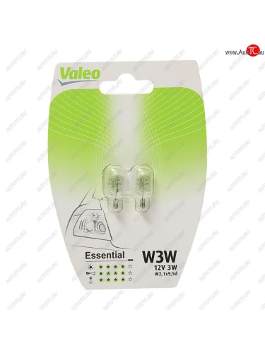 Лампа 12V W3W W2.1x9.5d блистер (2шт.) Essential VALEO VALEO 032114