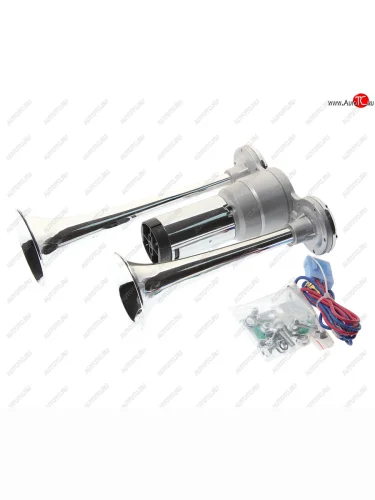 Сигнал звуковой 12V воздушный 2-х рожковый хром TORINO TORINO st1032c