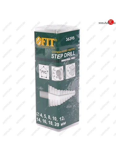 Сверло ступенчатое 4.0-20.0мм 9 ступеней FIT FIT 36395