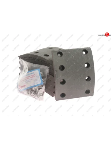 Накладка тормозной колодки МАЗ-4370 передней сверленая расточен. комплект 8шт. с заклепками БзАТИ БзАТИ 4370-3501105