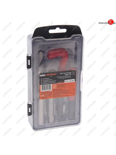 Набор инструментов и вставок для восстановления резьбы М14х1.25мм 15 предметов АВТОДЕЛО АВТОДЕЛО 40394