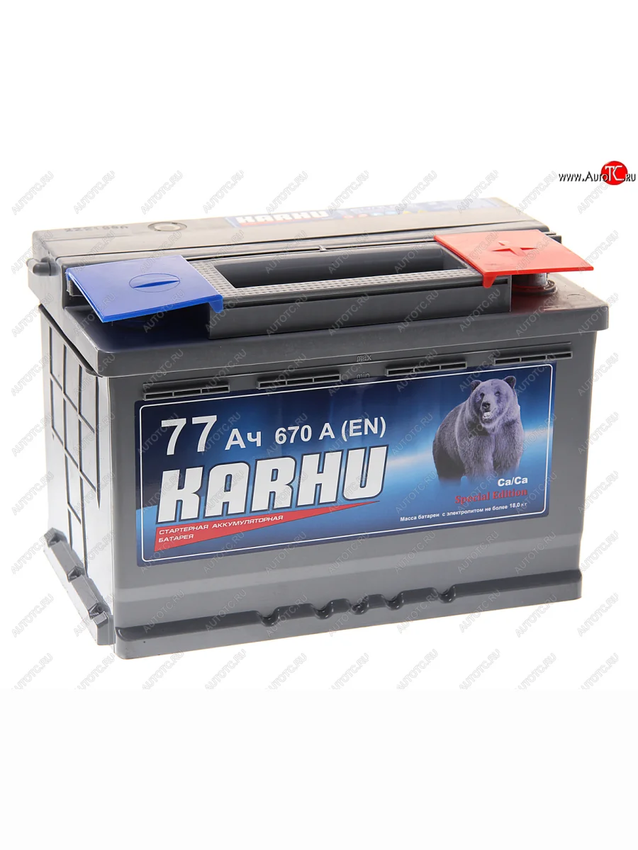 Аккумулятор KARHU 77Ач обратная полярность KARHU 6ст77(0)  с доставкой в г. Керчь