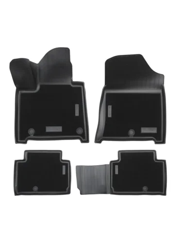 Коврики салонные комбинированные Unidec (черные) Hyundai Santa Fe 5 MX5 (2022-2025)
