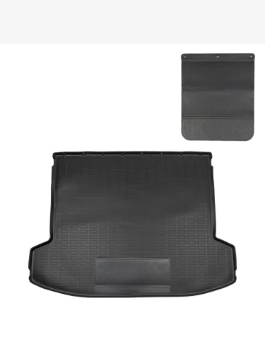 Коврики в багажное отделение с защитным фартуком Norplast Unidec (черный) Hyundai Tucson NX4 (2020-2022)