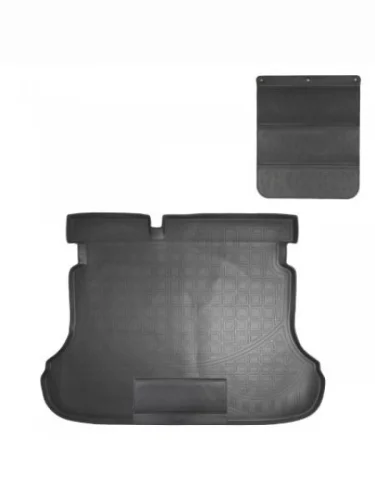 Коврик в багажное отделение с защитным фартуком Norplast Unidec (черный) Лада ВАЗ Веста 2180 седан дорестайлинг (2015-2023)