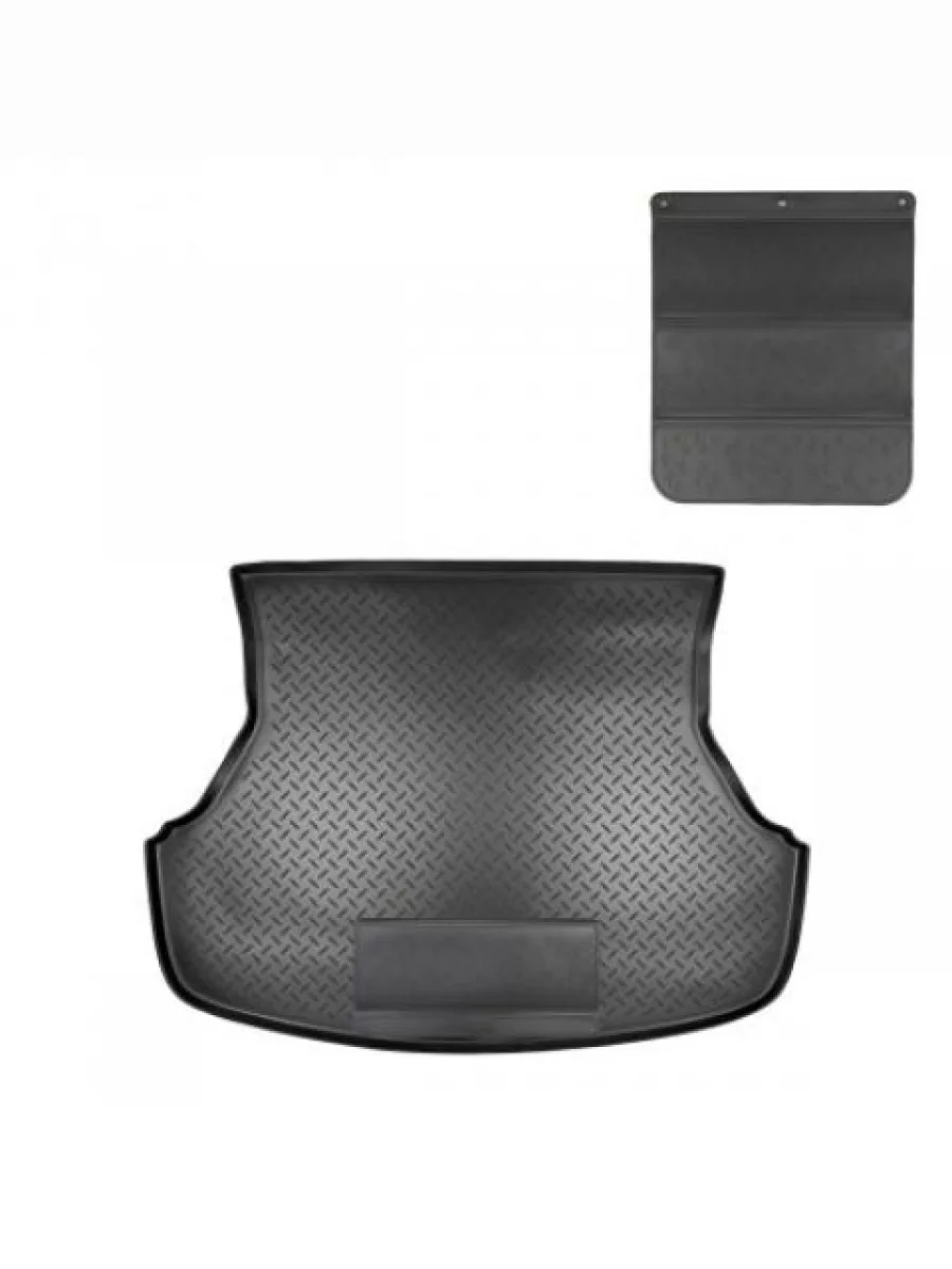 Коврик в багажное отделение с защитным фартуком Norplast Unidec Лада ВАЗ Гранта 2190 седан  дорестайлинг (2011-2017) (черный)  в Воронеже Воронежской области