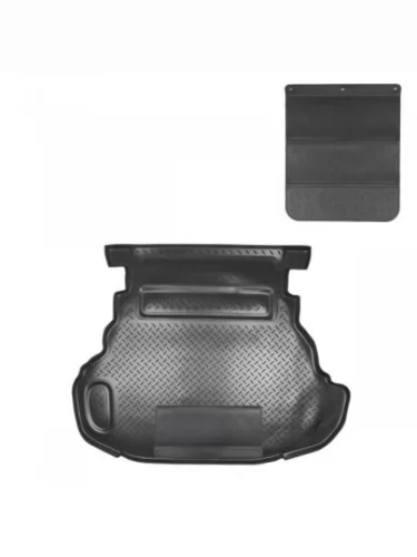 Коврик в багажное отделение с защитным фартуком (2,5L) Norplast Unidec (черный) Toyota Camry XV50 дорестайлинг (2011-2014)