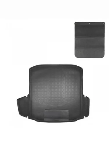 Коврик в багажное отделение с защитным фартуком Norplast Unidec (черный) Skoda Octavia A7 дорестайлинг лифтбэк (2012-2017)
