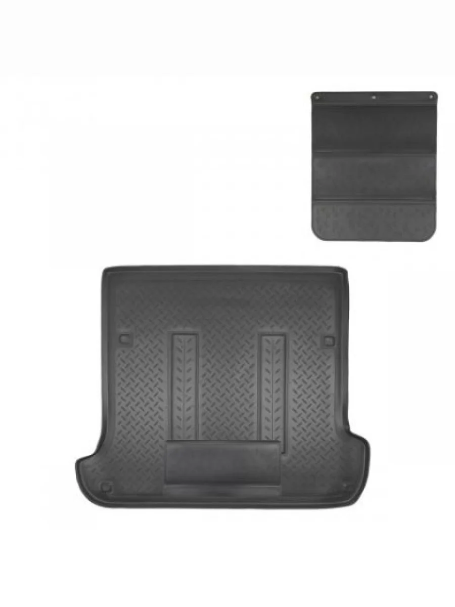 Коврик в багажное отделение с защитным фартуком Norplast Unidec Toyota Land Cruiser Prado J120 (2002-2009) (черный)  в Самаре Самарской области