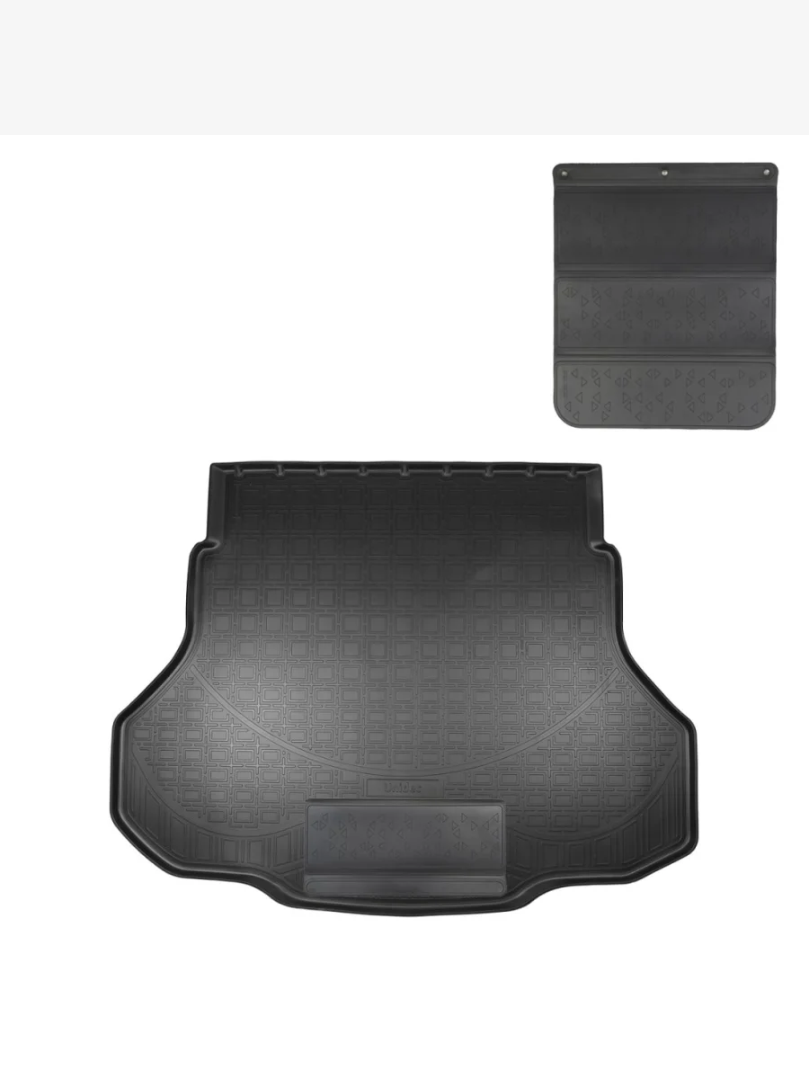 Коврик в багажное отделение с защитным фартуком Norplast Unidec Hyundai Elantra CN7 (2020-2023) (черный)  в Керчи Республика Крым