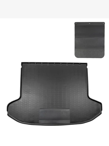 Коврик в багажное отделение с защитным фартуком (с сабвуфером) Norplast Unidec (черный) KIA Sportage  5 NQ5 (2021-2025)