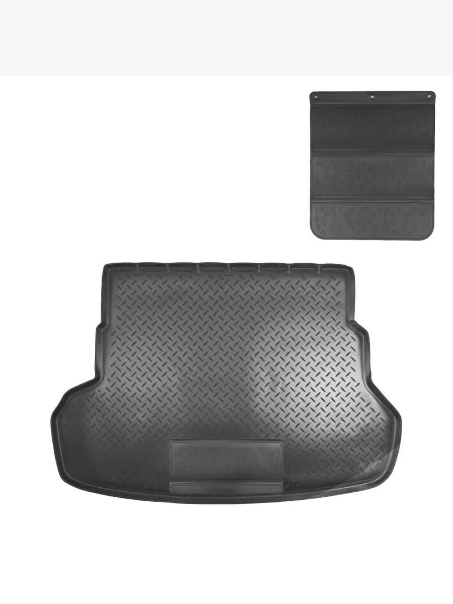 Коврик в багажное отделение с защитным фартуком Norplast Unidec KIA Rio 3 QB дорестайлинг седан (2011-2015) (черный)  в Керчи Республика Крым