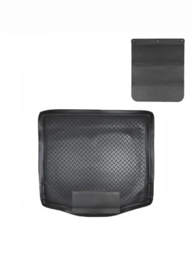 Коврик в багажное отделение с защитным фартуком Norplast Unidec (черный) Ford Focus 2  седан дорестайлинг (2004-2008)