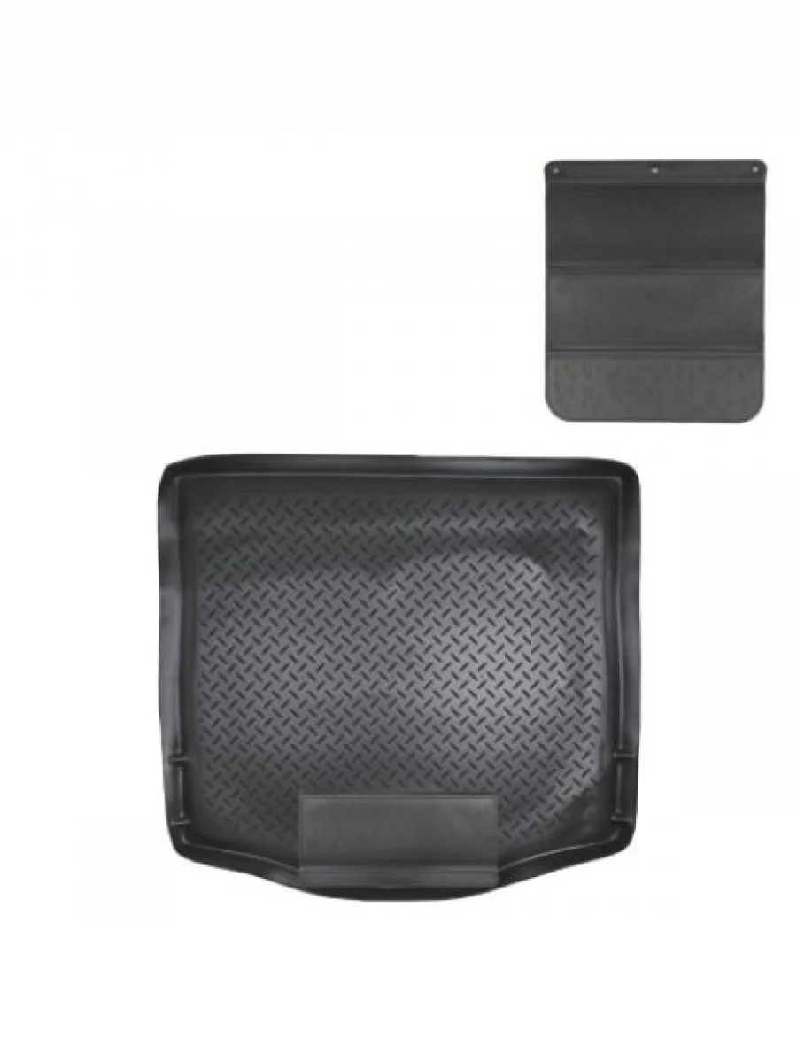 Коврик в багажное отделение с защитным фартуком Norplast Unidec Ford Focus 2  седан дорестайлинг (2004-2008) (черный)  в Керчи Республика Крым