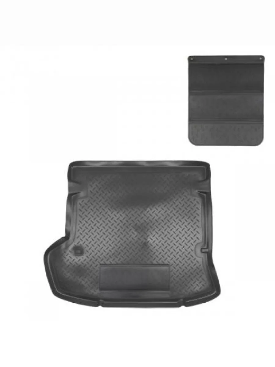 Коврик в багажное отделение с защитным фартуком Norplast Unidec Toyota Corolla E140 седан дорестайлинг (2007-2010) (черный)  в Керчи Республика Крым