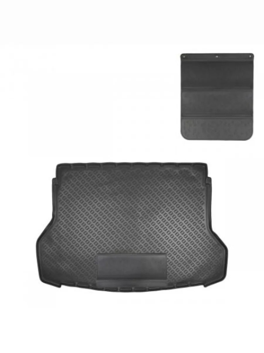 Коврик в багажное отделение с защитным фартуком Norplast Unidec Nissan X-trail 3 T32 дорестайлинг (2013-2018) (черный)  в Самаре Самарской области