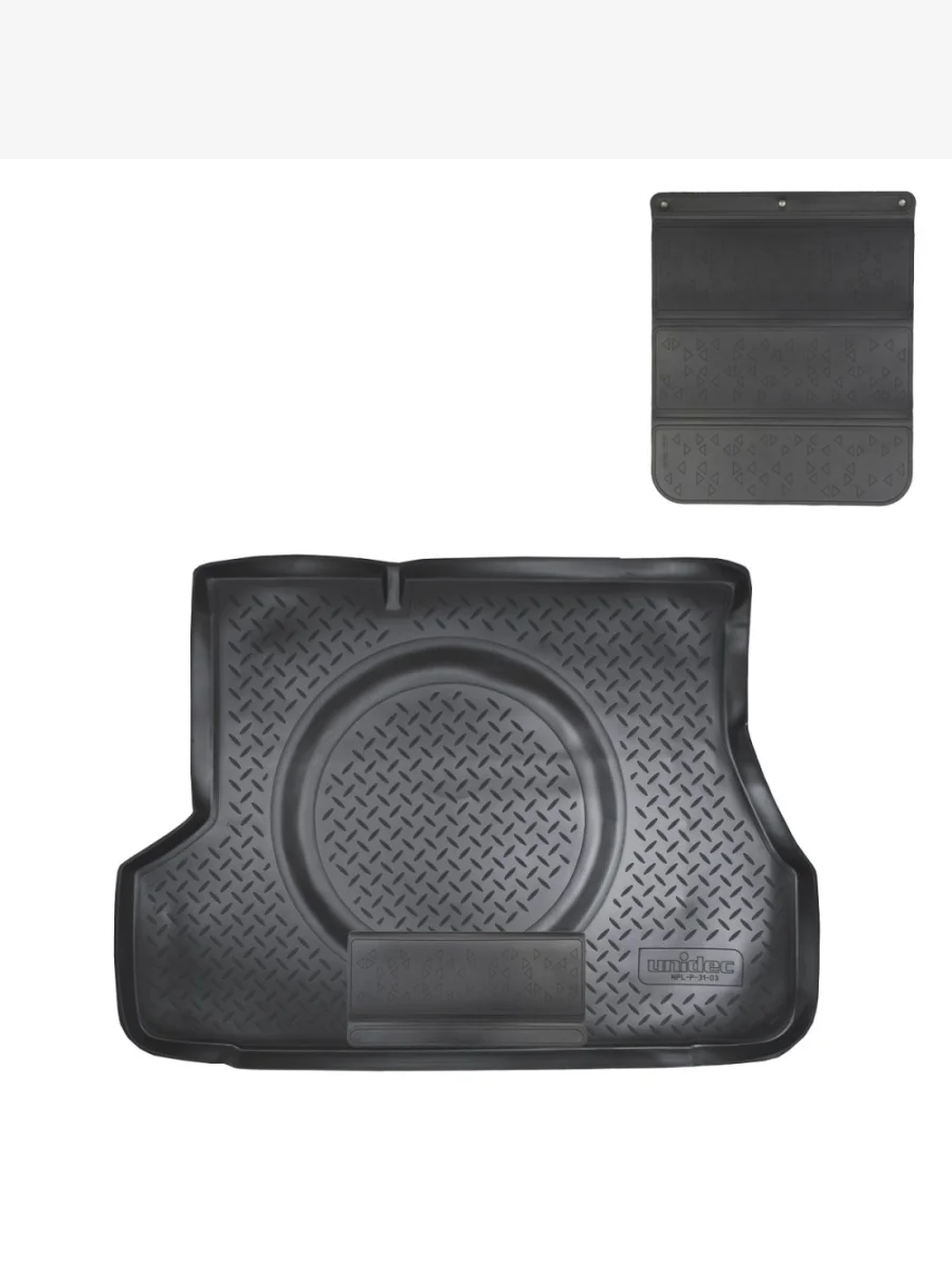 Коврик в багажное отделение с защитным фартуком Norplast Unidec Hyundai Accent 2 LC седан дорестайлинг (ТагАЗ) (1999-2012) (черный)  в Воронеже Воронежской области