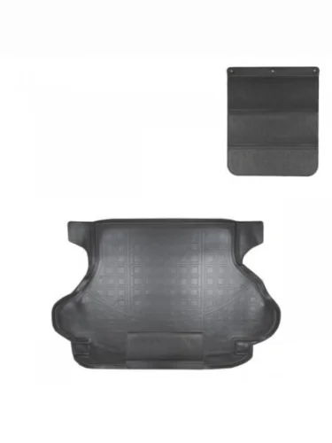 Коврик в багажное отделение с защитным фартуком Norplast Unidec (черный) Honda CR-V RD1,RD2,RD3 рестайлинг (1999-2001)