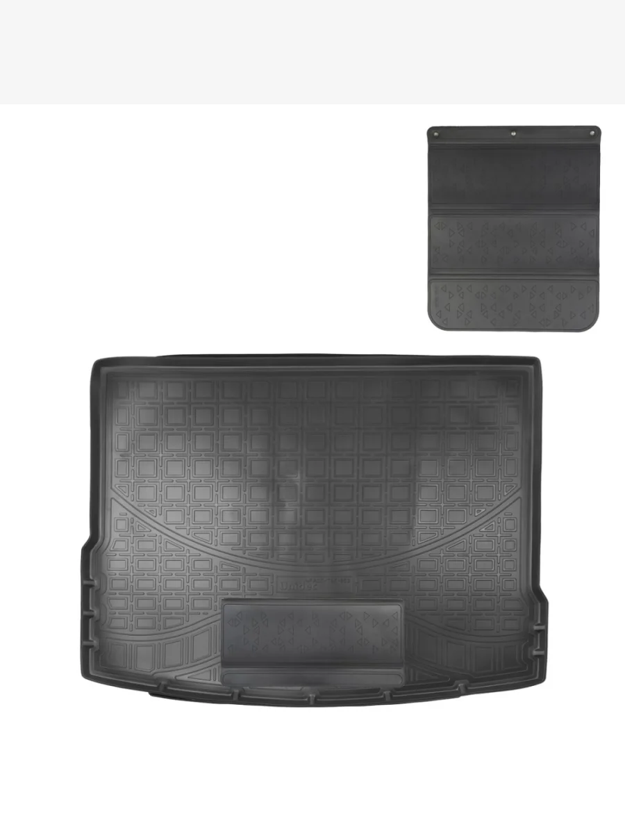 Коврик в багажное отделение с защитным фартуком Norplast Unidec Volkswagen Tiguan Mk2 дорестайлинг (2016-2020) (черный)  в Самаре Самарской области