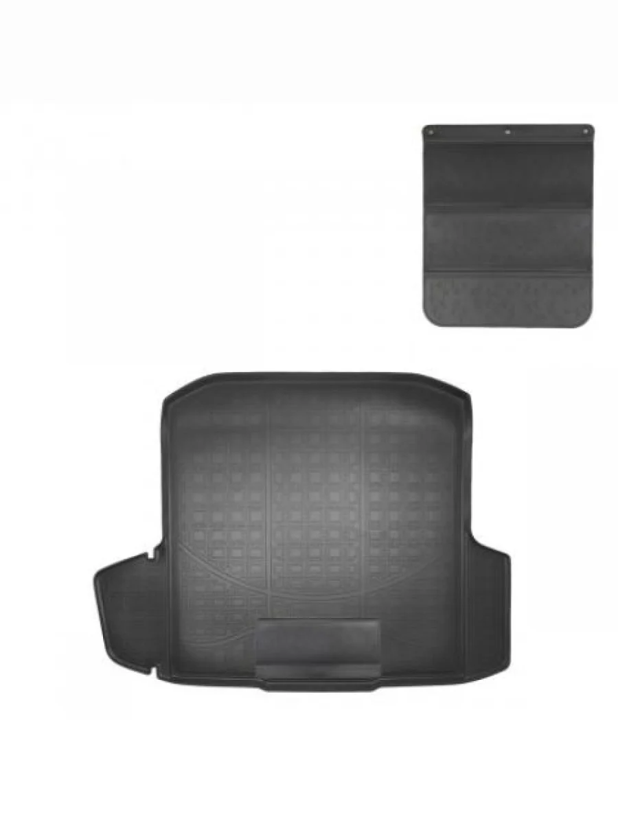 Коврики в багажное отделение с защитным фартуком Norplast Unidec Skoda Octavia A7 дорестайлинг универсал (2012-2017) (черный)  в Керчи Республика Крым