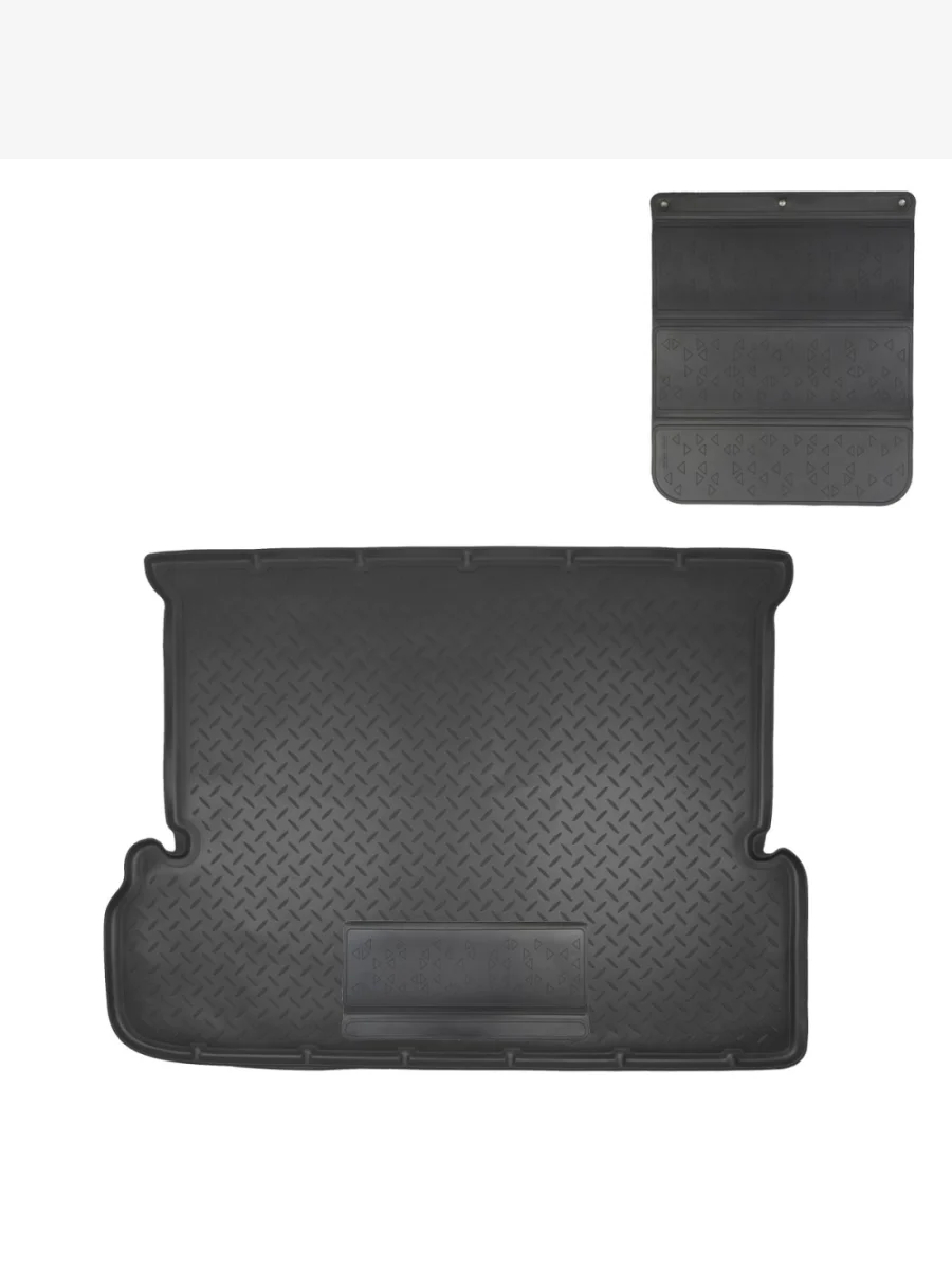 Коврик в багажное отделение с защитным фартуком (7 мест) Norplast Unidec Toyota Land Cruiser Prado J150 дорестайлинг (2009-2013) (черный)  в Керчи Республика Крым