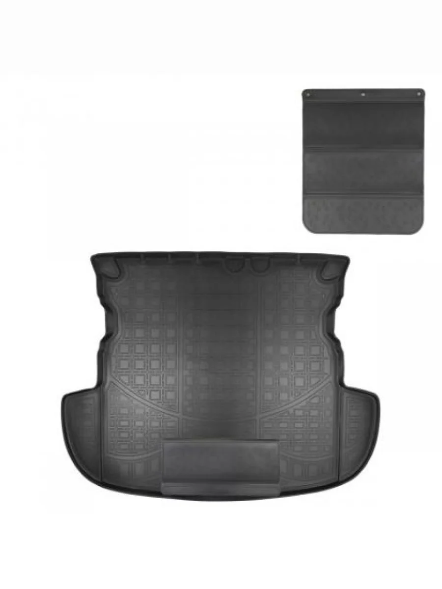 Коврик в багажное отделение с защитным фартуком (без органайзера) Norplast Unidec Mitsubishi Outlander GF дорестайлинг (2012-2014) (черный)  в Керчи Республика Крым