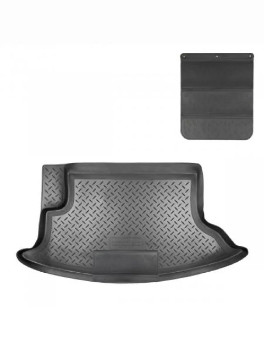 Коврик в багажное отделение с защитным фартуком Norplast Unidec Лада ВАЗ Нива Трэвел (212300-80) (2021-2025) (черный)  в Керчи Республика Крым