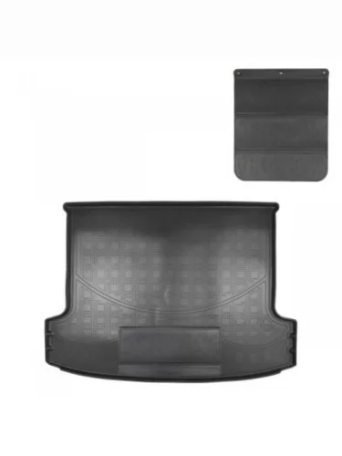 Коврик в багажное отделение с защитным фартуком Norplast Unidec (черный) Geely Coolray SX11 дорестайлинг (2018-2023)