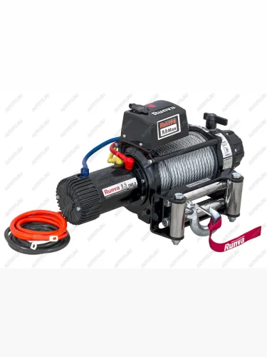 Лебёдка электрическая (24V 9500 lbs 4350 кг) (влагозащищенная) RUNVA (стальной трос) Foton Tunland V9 (2024-2025)