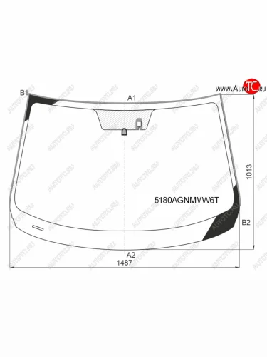 Стекло лобовое (датчик дождя, молдинг) FUYAO (зеленое) Mazda 6 GJ 2-ой рестайлинг универсал (2018-2025)