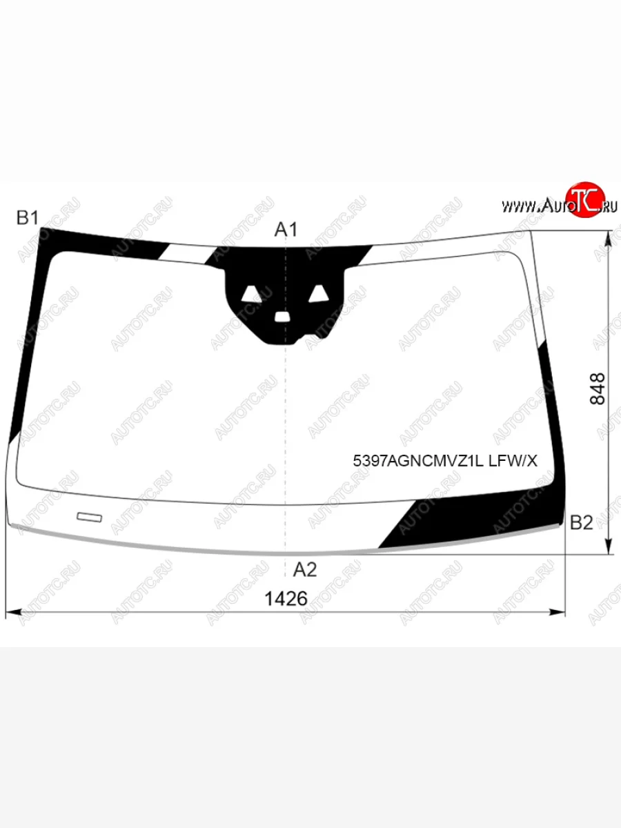 Стекло лобовое (две камеры, датчик дождя, молдинг) XYG  Mercedes-Benz  EQB  1 X243, GLE Coupe  C292 (зеленое)  в Керчи Республика Крым