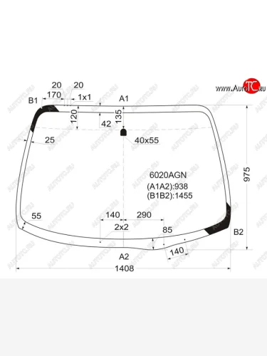 Стекло лобовое FUYAO (зеленое) Nissan Primera  3 P12 (2001-2008) седан, универсал