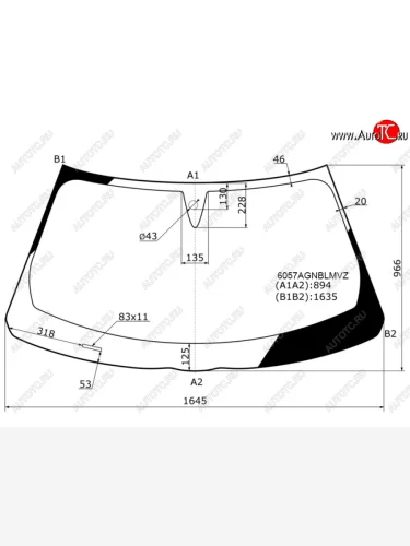 Стекло лобовое (датчик дождя, молдинг) FUYAO (зеленое) INFINITI FX35 S51 дорестайлинг (2008-2011)