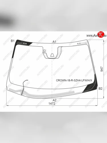 Стекло лобовое (Обогрев щеток Антенна Камера Датчик дождя) Toyota Crown 17-22 XYG CROWN-18-R-SZHA LFW/H/X