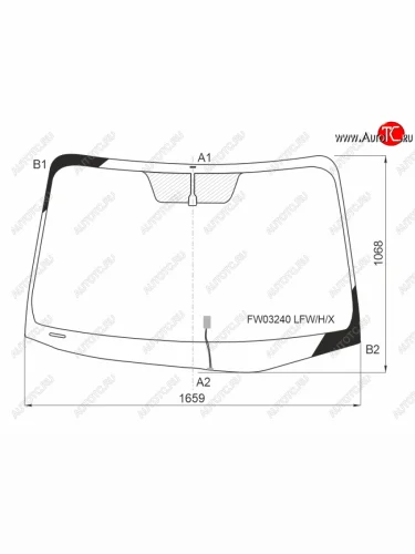 Стекло лобовое (Обогрев щеток) Toyota Sienna 10-20 XYG FW03240 LFW/H/X, fw03240lfwhx XYG FW03240 LFW/H/X