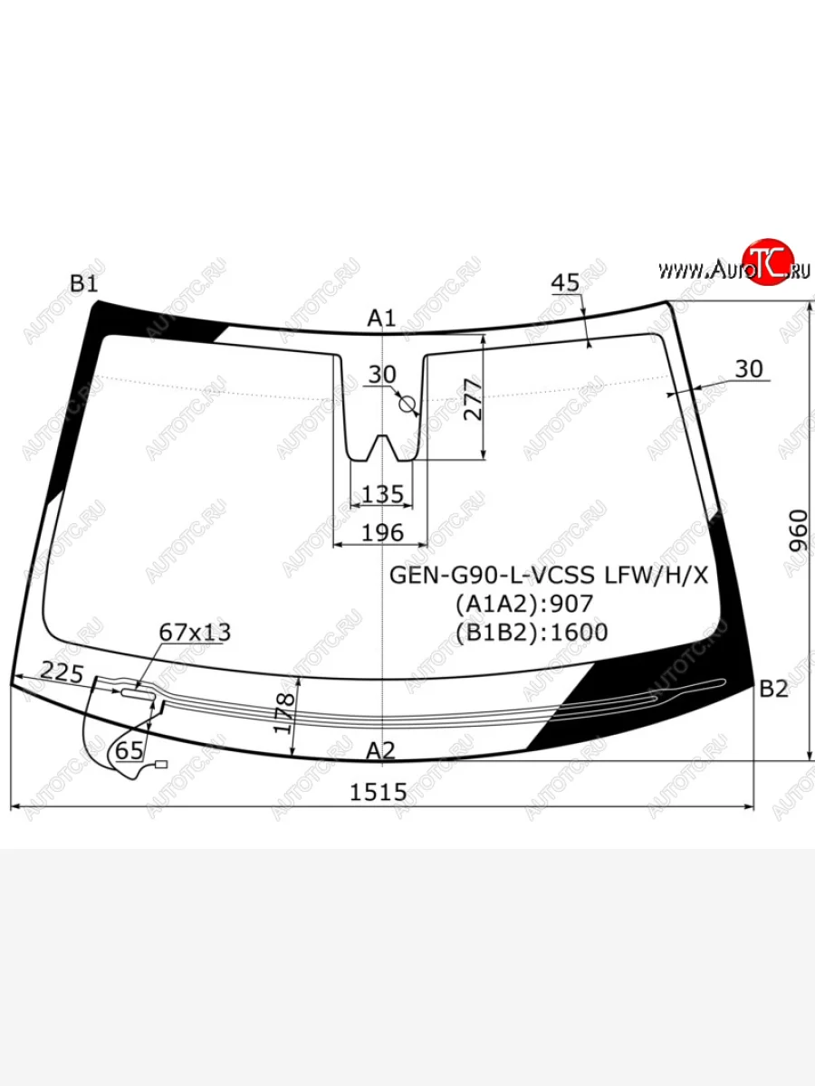 Стекло лобовое (Обогрев щеток Камера Датчик дождя) Genesis G90 16-19 XYG GEN-G90-L-VCSS LFW/H/X  в Керчи Республика Крым