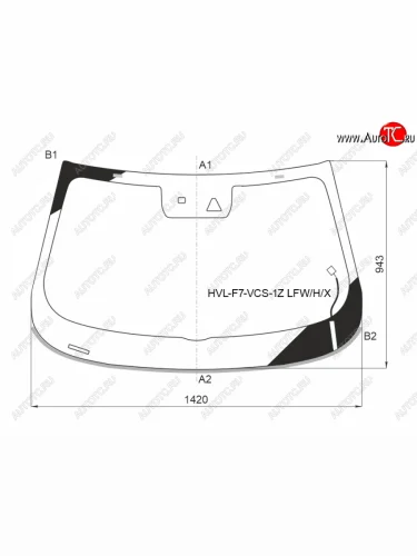 Стекло лобовое (обогрев щеток, камера, датчик дождя, молдинг) XYG (зеленое) Haval F7  дорестайлинг (2018-2022)