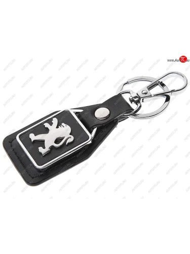 Брелок  PEUGEOT черный, металл, кожа MASHINOKOM MASHINOKOM bkn 013