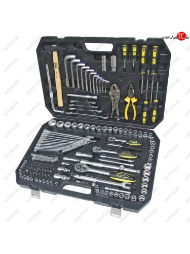 Набор инструментов 142 предмета слесарно-монтажный 14,38,12 6-ти гран. ЭВРИКА ЭВРИКА er-80142