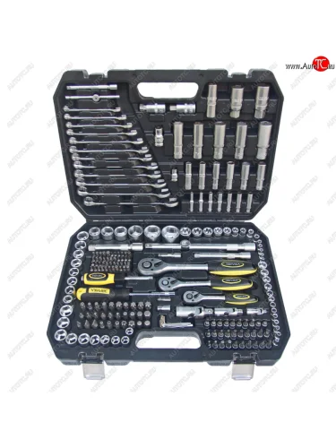 Набор инструментов 216 предметов слесарно-монтажный 12,14,38 6-ти гран. ЭВРИКА ЭВРИКА er-80216