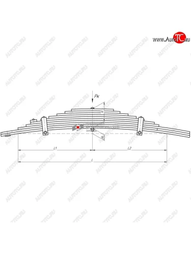 Рессора МАЗ-8378 задняя (10 листов) полуприцепа L=1165мм ЧМЗ ЧМЗ 83781-2912012