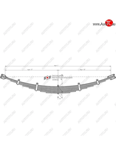 Рессора ГАЗ-66,ПАЗ-3205 передняя (9 листов) L=1600мм ЧМЗ ЧМЗ 66-2902012-03