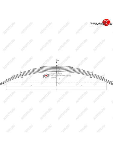 Рессора МАЗ-64222 передняя (7 листов) L=2100мм ЧМЗ ЧМЗ 64222-2902012
