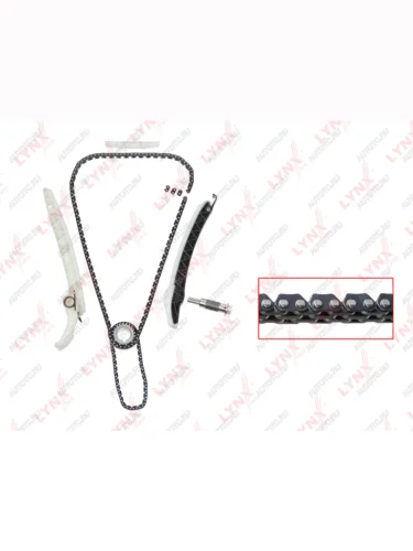 Комплект цепи ГРМ MERCEDES C (W204) (2 цепи+башмак натяж+успокоит+натяж+1 звезда) LYNX LYNX tk0206
