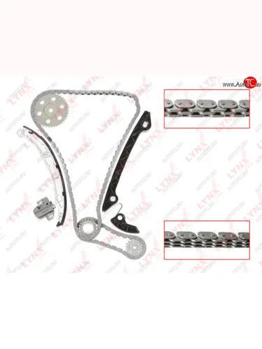 Комплект цепи ГРМ FORD Mondeo (07-) (2.3) (2 цепи+башмак натяж+успокоит+2 натяж+3 звезды) LYNX LYNX tk0091