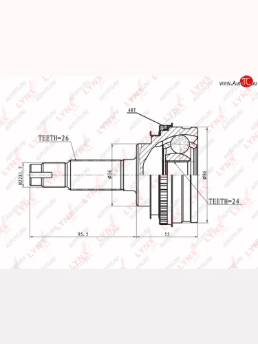 ШРУС наружный TOYOTA Celica (93-99) LEXUS RX300 (98-03) комплект LYNX LYNX co7509a