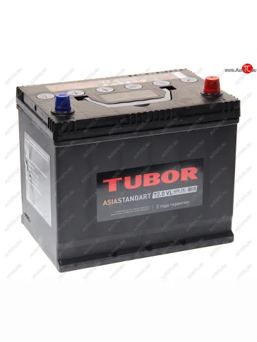 Аккумулятор TUBOR Asia Standart 72Ач обратная полярность TUBOR 6ст72(0) d26l