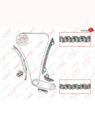 Комплект цепи ГРМ MAZDA 6 (02-07) (2.3) (2 цепи+башмак натяж+2 успокоит+2 натяж+3 звезды) LYNX LYNX tk0061