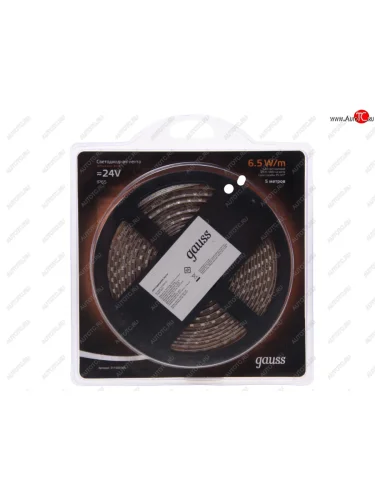 Лента светодиодная гибкая 6.5W 5м IP65 24V теплый белый (блистер) GAUSS GAUSS 311000165 GAUSS 311000165